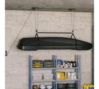 PrecisionAuto Cargo Box Garage Pulley System, Professional Heavy-Duty Ceiling Hoist for Rooftop Cargo Boxes & Large Storage Bins, 150 L Capacity, Fits 10-14 ft Garage Ceilings