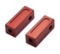 PrecisionGeek 53596 Aluminium Servo Stays Short - Red Anodised Replacement for Tamiya TA03 TA04 TB01 TNS TG10 - CNC Alloy Servo Mount Upgrade - Red
