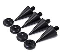 PrecisionGeek - Aluminium Black Anodised Large Speaker Spikes M8, 20mm diameter Cone, Speakers Pads 20mm diameter with Round Finish Edges