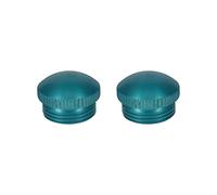 PrecisionGeek Blue Anodised Aluminium MTB/Road Bicycle Flat Pedal End Dust Caps & Axle Bolts M14×1.00 - DIY Thumb-Turn Plugs for Flat Pedals (Set of 2)