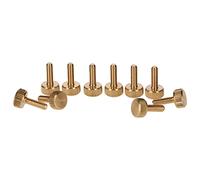 PrecisionGeek Brass M4 x 10mm Flat Knurled Thumb Screws - Set of 10 Hand-Tightening Bolts for DIY, Electronics, 3D Printers, Robotics, Prototyping, Repair Projects