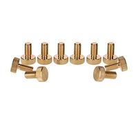 PrecisionGeek Brass M6 x 10mm Flat Knurled Thumb Screws - 10mm dia head - Set of 10 screws