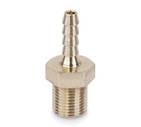 PrecisionGeek - Hose Barb Fitting Straight NPT 1/8 x 3/16 Inch (4mm) Male Thread Pipe Connector for Water Air Fuel Tube - Set of 1 Piece
