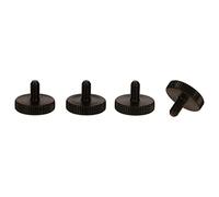 PrecisionGeek - Knurled Thumb Screw Flat, Black Steel, Oxidised, DIN 653 - M4 x 8mm - Set of 4 pieces