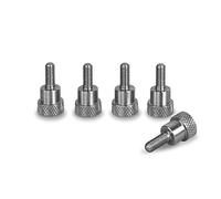 PrecisionGeek - Knurled Thumb Screws M4 x 10mm with Shoulder, Stainless Steel Hand Grip Bolts, Totla lenght 20mm - Set of 5 pieces