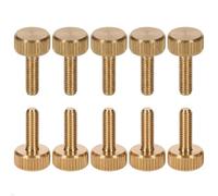 PrecisionGeek® M3 Knurled Thumb Screws Brass - CNC Machined Fasteners for Metal, Wood, Acrylic & Electronics - Hand Tightening (Flat - 10 mm - 10 pcs)