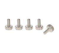 PrecisionGeek M4 x 10mm Flat Knurled Aluminium Thumb Screws - Set of 5 Silver Hand Grip Bolts for PC, Electronics, DIY Projects