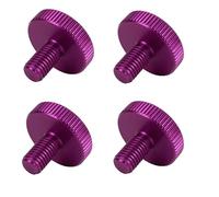PrecisionGeek® M6 × 10 mm Thumb Screws - Ø20 mm Knurled Head - Purple Anodised Aluminium - Large Grip Hand Tightening Screws for Electronics, 3D Printing, Enclosures & DIY - Set of 4