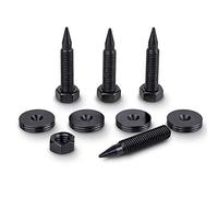 PrecisionGeek® M6 Adjustable Speaker Spikes 6mm & Pads - CNC Machined Vibration Isolation HiFi Feet for Speakers, Subwoofers & Turntables (Oxidised Steel 6mm | Pads fi20 Slim)