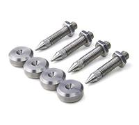 PrecisionGeek - M6 Speaker Spikes and Pads Set, Stainless Steel Slim Spikes Ø6 mm Cone with Ø16 mm Pads, Vibration Dampers for HiFi Speakers, Subwoofers, Cabinets, Stands and Soundbars - 4+4