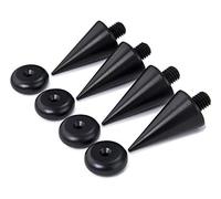 PrecisionGeek M6 Speaker Spikes & Round Pads - Large - Black Aluminium - CNC Machined - Vibration Isolation Feet for HiFi Speakers, Stands, Cabinets, Soundbars - Set of 4 Spikes & 4 Pads