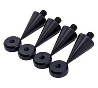 PrecisionGeek M6 Speaker Spikes Set - Black Anodised Aluminium, 20mm Cone Diameter + 20mm Isolation Pads with Chamfered Edges - HiFi Audio Mount Kit - Set of 4