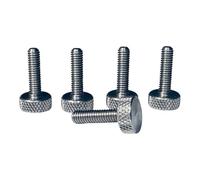 PrecisionGeek M6 Thumb Screws Stainless Steel - Flat Head & Flange Head - 10/15mm - AISI 303 - Screw Set for Metal, Wood & Acrylic - 5 or 10 Pieces (Flat Head - 15mm - Set of 5)