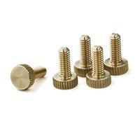 PrecisionGeek M6 x 10mm Brass Flat Knurled Thumb Screws - Set of 5 | Easy Hand-Tighten Fasteners for DIY, 3D Printing, Electronics, Furniture, Audio Gear, Enclosures & Hobby Projects