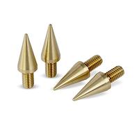 PrecisionGeek - M8 Speaker Spikes Ø10 mm, 20 mm Long, Solid Brass, CNC Machined Vibration Dampers for HiFi Speakers, Subwoofers, Cabinets, Stands and Soundbars - Set of 4 Spikes