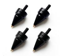 PrecisionGeek - M8 Speaker Spikes Ø20 mm, 34 mm Long, Aluminium Black with Brass Tip, CNC Machined Vibration Dampers for HiFi Speakers, Subwoofers, Cabinets, Stands and Soundbars - Set of 4 Spikes