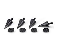 PrecisionGeek M8 Speaker Spikes with 20mm Cone & Slim Pads - Black Oxidised Steel, Set of 4, Ideal for HiFi Speakers, Stands, Soundbars, DIY Audio Projects