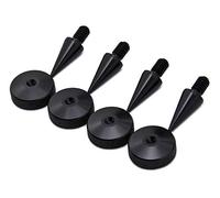 PrecisionGeek M8 Speaker Spikes with 20mm Knurled Pads - Set of 4 Black Aluminium Isolation Feet for HiFi Speakers, AV Racks, Subwoofers, Audio Stands & Floor Protection