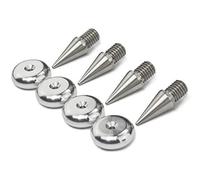 PrecisionGeek M8 Stainless Steel Speaker Spikes with 20mm Round Aluminium Pads - Set of 4 Isolation Feet for HiFi Speakers, AV Cabinets, Subwoofers, Soundbars, Audio Stands