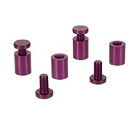 PrecisionGeek Purple Aluminium Sign Standoff Fixings 20 mm × 25 mm - Set of 4, Ideal for DIY Picture Frames, Acrylic Panels, Office Displays & Wall Art