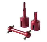 PrecisionGeek Red Aluminium Wheel Axle Assembly for Tamiya TT01 / TT02 - Includes Dogbone, Wheel Axle & Drive Cup (1 Set)