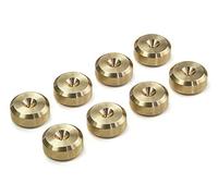 PrecisionGeek - Speaker Spike Pads Ø16 mm, Chamfered Shape, Solid Brass, Vibration Dampers for HiFi Speakers, Subwoofers, Cabinets, Stands and Soundbars - Set of 8 Pads