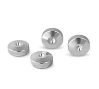 PrecisionGeek - Speaker Spike Pads Ø20 mm, Knurled Edge, Solid Aluminium, CNC Machined Isolation Feet and Vibration Dampers for HiFi Speakers, Subwoofers, Cabinets and Soundbars - Set of 4 Pads