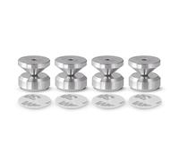 PrecisionGeek® Speaker Spikes and Pads Set - Adhesive Mount Isolation Feet for HiFi Speakers, Stands & Subwoofers - Anti-Vibration Floor Protector (Aluminium - Chamfered - Set)