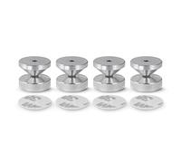 PrecisionGeek® Speaker Spikes and Pads Set - Adhesive Mount Isolation Feet for HiFi Speakers, Stands & Subwoofers - Anti-Vibration Floor Protector (Aluminium - Knurled - Set)