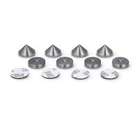 PrecisionGeek® Speaker Spikes and Pads Set - Adhesive Mount Isolation Feet for HiFi Speakers, Stands & Subwoofers - Anti-Vibration Floor Protector (Stainless Steel - Slim - Set)