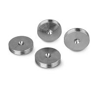 PrecisionGeek Speaker Spikes Pads Extra Large 40mm diameter, Stainless Steel, Slim shape with side decorative grooving, for HiFi Stands, Cabinets, Soundbars - set of 4 pieces