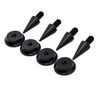 PrecisionGeek - Speaker Spikes Pads Set Aluminium Black, 4 pieces of M8 Spikes, 10mm diameter cone, 4 pieces 20mm diameter Pads 5 radius shape for HiFi Stands, Cabinets, Soundbars