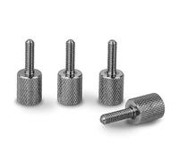 PrecisionGeek - Stainless Steel M3 x 12mm Knurled Thumb Screws (Set of 4) with Allen Key Socket