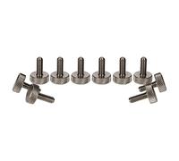 PrecisionGeek Stainless Steel M6 x 10mm Flat Knurled Thumb Screws - Set of 10 Tool-Free Grip Bolts for DIY, Electronics, Furniture, PC Builds, Robotics, Audio Equipment