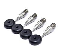 PrecisionGeek Stainless Steel M8 Speaker Spikes & Black Anodised Aluminium Pads - DIY HiFi & Speaker Stand Vibration Dampers (4-Pack)