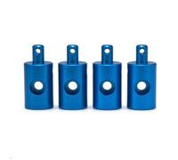 PrecisionGeek - Tamiya Lunchbox Mounts (Blue, Set of 4) - CNC Machined Aluminium Shock Mounts for Tamiya Lunchbox, Midnight Pumpkin, Monster Beetle - RC Upgrade Parts