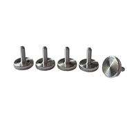 PrecisionGeek Thumb Screws M3 x 10mm, DIN 653, Aluminium, Flat Straight Knurled Head - 12mm Diameter - Set of 5 - CNC Machined in Europe for Precision Assembly