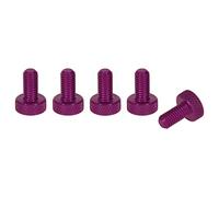 PrecisionGeek Thumb Screws M3 x 10mm, Flat Knurled Head, Purple Anodized Aluminium, Set of 5 - CNC-Machined in Europe for DIY, Electronics, and Hardware Use