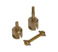 PrecisionGeek® Wheel Axle - Gold Anodised Aluminium - Steering Knuckle Joint Cup Replacement - Compatible with Tamiya TT01 / TT01E / TT02 / TT02B 1/10 RC Car - Set of 2