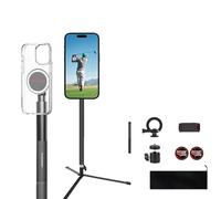 PrecisionMaster Golf Tripod - Heavy Duty Aluminum with MagSafe Compatible | 52" Adjustable, Cellphone Magnetic Compatible, Swing Analysis, Golf Filming Tripod with Magnetic Mount*2