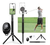 PrecisionMaster Golf Tripod & Monopod, Magnetic Golf Film Stick 52" Adjustable Aluminum, Golf Swing Training Aid Compatible with iPhone Android Phones (US Market 1)