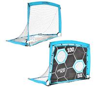 PrecisionPLAY 2 in1 Pop-Up Football Goal with Target Net, Portable and Durable Soccer, Goal 4ft x 3ft Easy Setup for Skills Training and Outdoor Fun, Black