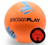 PrecisionPLAY Force LED Light Up Training Football, Glow in Dark Rechargeable & Water-Resistant, Fluo Orange, Durable Rubber Construction, Size 5