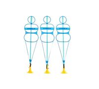 PrecisionPLAY Pop-Up Mannequin Set of 3, Football Players Training Equipment, Free Kick Skill Practice, Blue, 170 cm