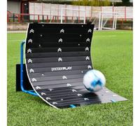 PrecisionPLAY Skills Trainer Ramp Rebounder Net, Football Training Rebound, Pass, Volley and Chip Functions, Foldable & Portable Design, 110 cm long, Black/Blue