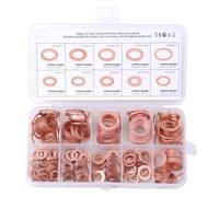 Precisions Crafted Coppers Sealing Washers, 200Piece Kits, 9 Sizes for Fittings Oil Drain Plugs