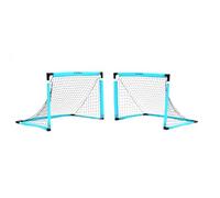 PrecisonPLAY Set of 2 Quick Folding Training Football Goals 3ft x 2ft Portable & Travel Friendly, Durable Soccer Nets for Field, Garden, Park & Beach Play, 92cm x 61cm x 61cm