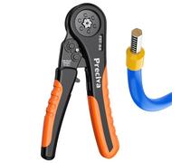 Preciva 0.08-10mm² Crimping Tool, AWG28-7 Self Adjustable Hexagonal Ferrule Crimping Tool, Ratchet Bootlace Ferrule Wire Crimping Plier, Hand Crimper Plier Wire Terminal