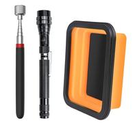 Preciva 3PCS Telescoping Magnetic Pickup Tool Set with Extendable Stick, LED Pick-up Rod and Foldable Tray, Easily Retrieve Screws and Small Metal Parts from Tight Spots for DIY, Workshop, Men's Gifts