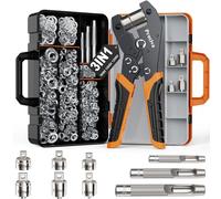 Preciva 6/10/12 Eyelet Punch Kits,Eyelet Punch Kit with 3 Sizes-300PCS Complete Eyelet,Hole Punch Kit for DIY Tarpaulin Ring Repair and Installation,for PVC Banners